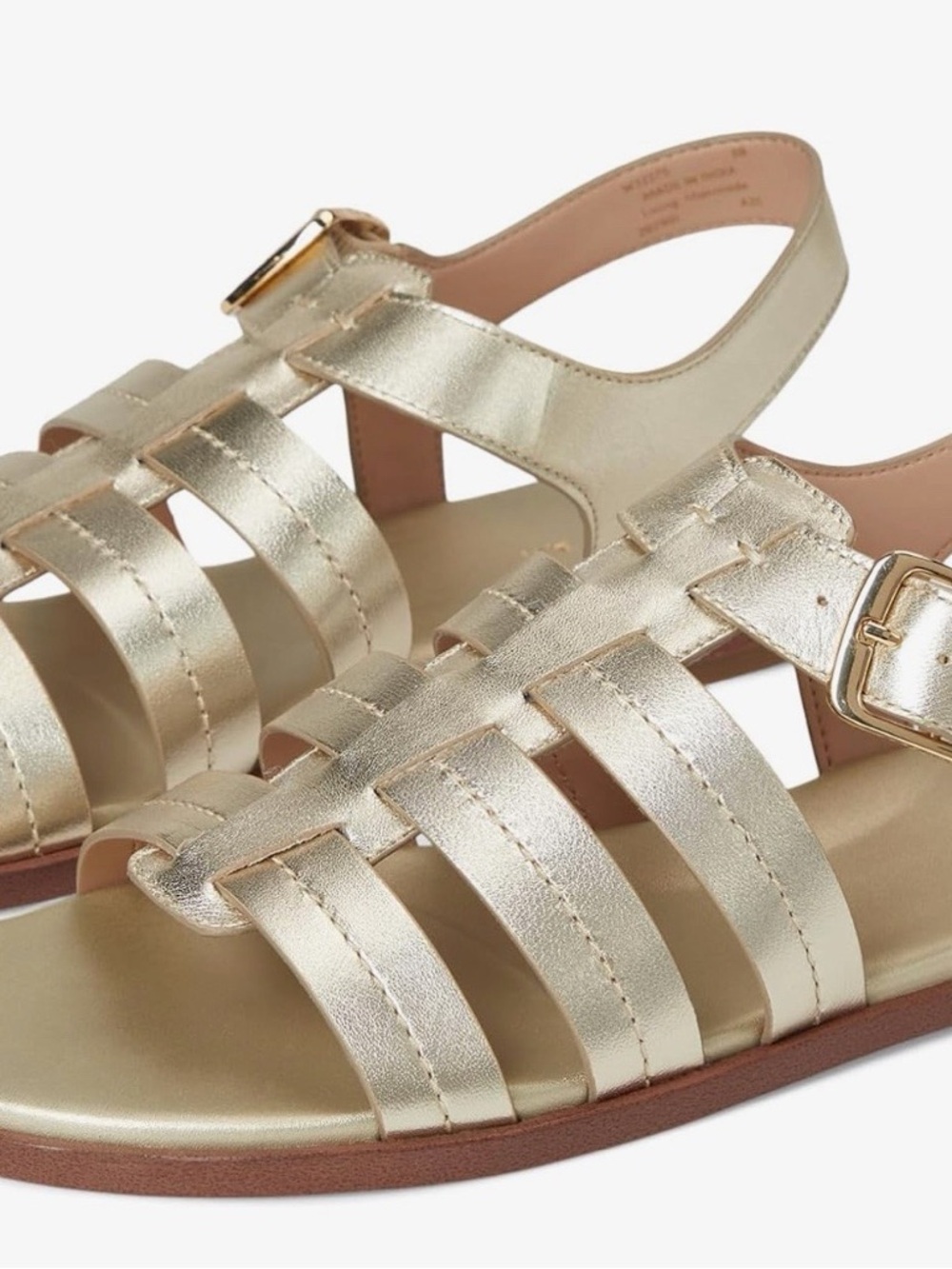 Cole Haan Metallic Gold Woven Fisherman Sandals
